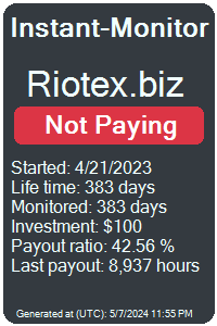 riotex.biz Monitored by Instant-Monitor.com