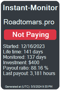 roadtomars.pro Monitored by Instant-Monitor.com