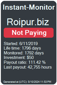 roipur.biz Monitored by Instant-Monitor.com