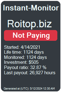 roitop.biz Monitored by Instant-Monitor.com
