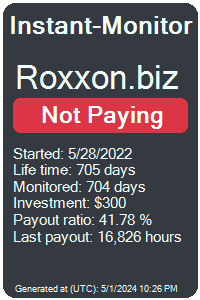 roxxon.biz Monitored by Instant-Monitor.com