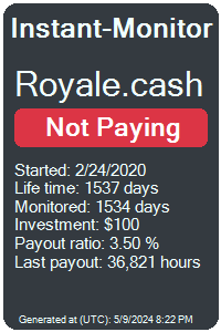 royale.cash Monitored by Instant-Monitor.com