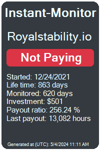 royalstability.io Monitored by Instant-Monitor.com