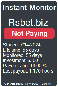 rsbet.biz Monitored by Instant-Monitor.com