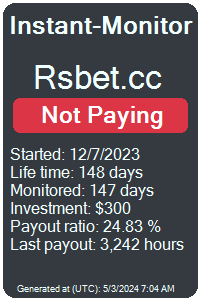 rsbet.cc Monitored by Instant-Monitor.com