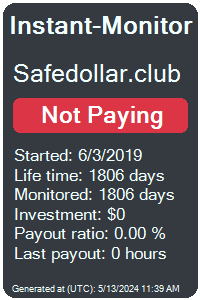 safedollar.club Monitored by Instant-Monitor.com