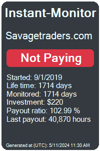 savagetraders.com Monitored by Instant-Monitor.com