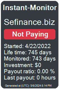 sefinance.biz Monitored by Instant-Monitor.com