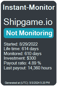 shipgame.io Monitored by Instant-Monitor.com