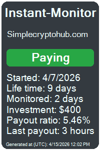 simplecryptohub.com Monitored by Instant-Monitor.com