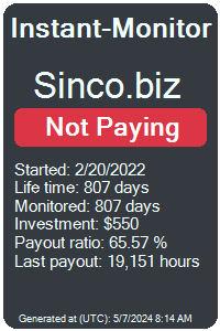sinco.biz Monitored by Instant-Monitor.com