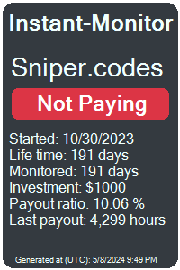 sniper.codes Monitored by Instant-Monitor.com