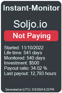 soljo.io Monitored by Instant-Monitor.com