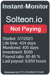 solteon.io Monitored by Instant-Monitor.com