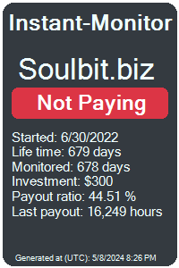 soulbit.biz Monitored by Instant-Monitor.com