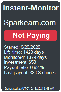 sparkearn.com Monitored by Instant-Monitor.com