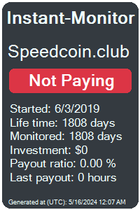 speedcoin.club Monitored by Instant-Monitor.com