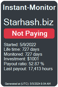 starhash.biz Monitored by Instant-Monitor.com
