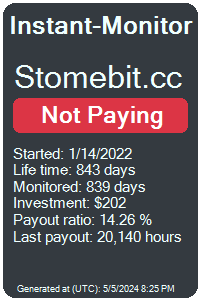 stomebit.cc Monitored by Instant-Monitor.com