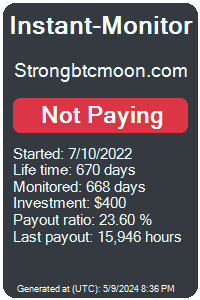 strongbtcmoon.com Monitored by Instant-Monitor.com