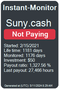 suny.cash Monitored by Instant-Monitor.com