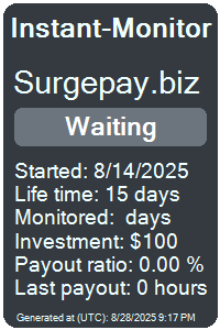 surgepay.biz Monitored by Instant-Monitor.com