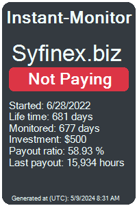 syfinex.biz Monitored by Instant-Monitor.com