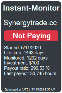 synergytrade.cc Monitored by Instant-Monitor.com