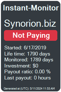 synorion.biz Monitored by Instant-Monitor.com
