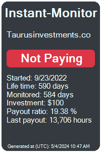 taurusinvestments.co Monitored by Instant-Monitor.com