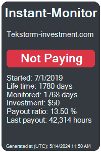 tekstorm-investment.com Monitored by Instant-Monitor.com
