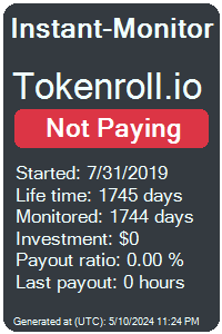 tokenroll.io Monitored by Instant-Monitor.com