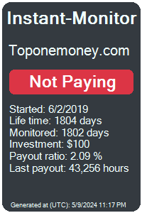 toponemoney.com Monitored by Instant-Monitor.com
