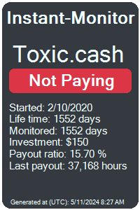 toxic.cash Monitored by Instant-Monitor.com
