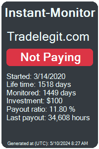 tradelegit.com Monitored by Instant-Monitor.com