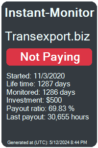 transexport.biz Monitored by Instant-Monitor.com