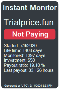 trialprice.fun Monitored by Instant-Monitor.com