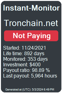 tronchain.net Monitored by Instant-Monitor.com