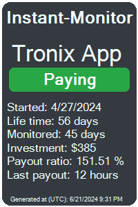 tronixapp_bot Monitored by Instant-Monitor.com
