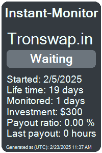 tronswap.in Monitored by Instant-Monitor.com