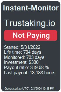 trustaking.io Monitored by Instant-Monitor.com
