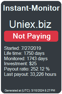 uniex.biz Monitored by Instant-Monitor.com