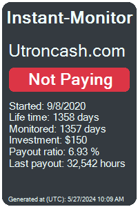 utroncash.com Monitored by Instant-Monitor.com