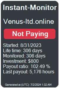 venus-ltd.online Monitored by Instant-Monitor.com