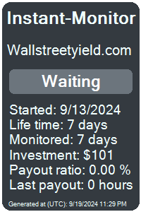 wallstreetyield.com Monitored by Instant-Monitor.com