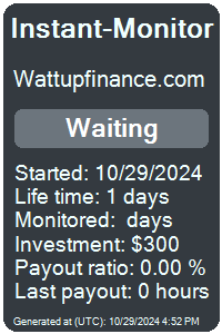 wattupfinance.com Monitored by Instant-Monitor.com