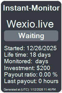 wexio.live Monitored by Instant-Monitor.com