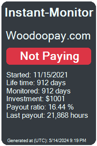 woodoopay.com Monitored by Instant-Monitor.com