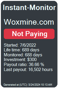 woxmine.com Monitored by Instant-Monitor.com