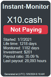 x10.cash Monitored by Instant-Monitor.com